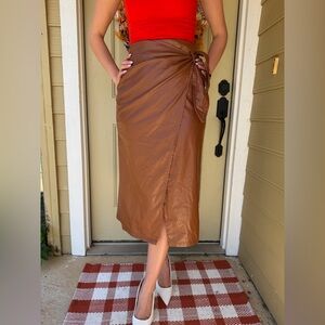 Brown Leather Skirt